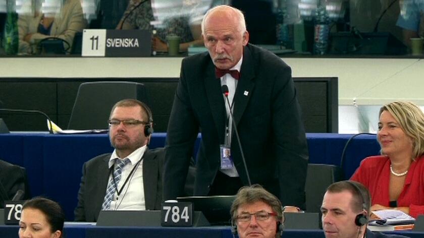 Pierwsze wystąpienie Janusza Korwin-Mikkego w PE