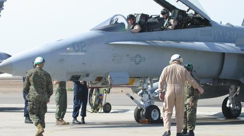 Myśliwce F/A-18 Super Hornet należące do US Navy