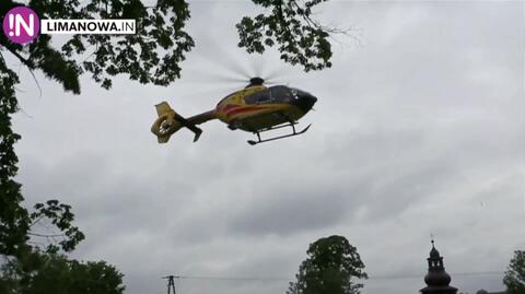 Po wypadku busa helikopter zabrał dziecko do szpitala