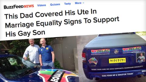 Ojciec wspiera swojego syna geja, popierając małżeństwa homoseksualne