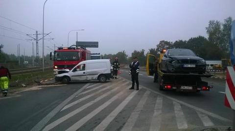 Wypadek busa i dwóch osobówek we Wrocławiu