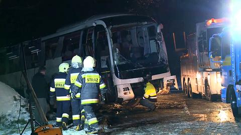 Wypadek autobusu na Żywiecczyźnie. 11 rannych