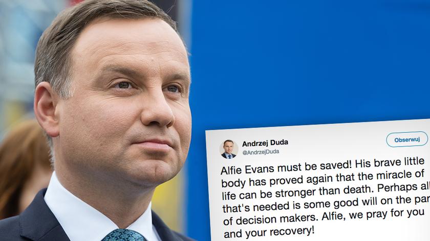 Polish President tweeted his support for Alfie Evans' parents