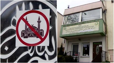 Naklejki antyislamskie na poznańskim meczecie