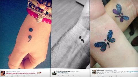 Tatuaż ze średnikiem stał się symbolem rezygnacji z samobójstwa