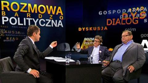 Janusz Palikot i Ryszard Kalisz w programie "Rozmowa bardzo polityczna"