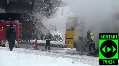 Autobus spłonął w Katowicach