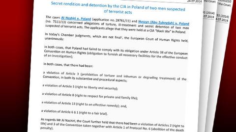 Strasburg: Polska naruszyła zakaz tortur. Odszkodowanie dla więźniów CIA