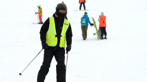 Policjanci na nartach kontra zbyt szybcy narciarze