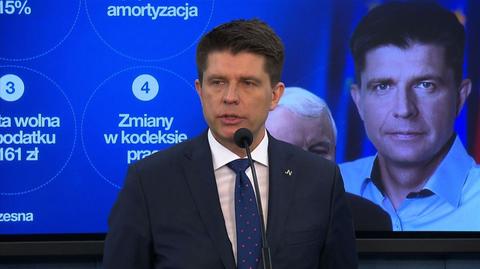 Ryszard Petru na konferencji prasowej