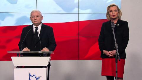 Jarosław Kaczyński prezentuje kanydaturę Anny Marii Anders