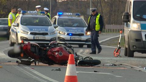 Wypadek pod Wrocławiem. Nie żyje motocyklista