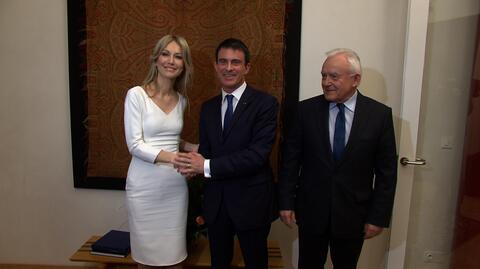 Ogórek spotkała się z premierem Francji Manuelem Vallsem