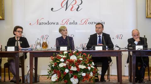 Prezydent Andrzej Duda na wtorkowym posiedzeniu Narodowej Rady Rozwoju
