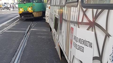 Zderzenie dwóch tramwajów w Poznaniu