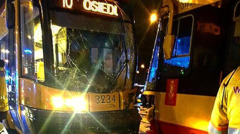 Two trams collided at Kercelak roundabout in central Warsaw. Thirteen people were injured