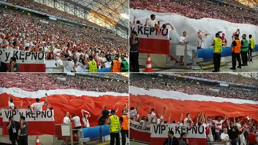 Wielka polska sektorówka na stadionie w Marsylii