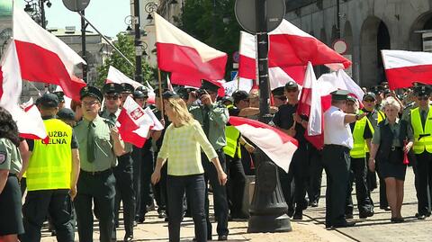 Protest celników w Warszawie