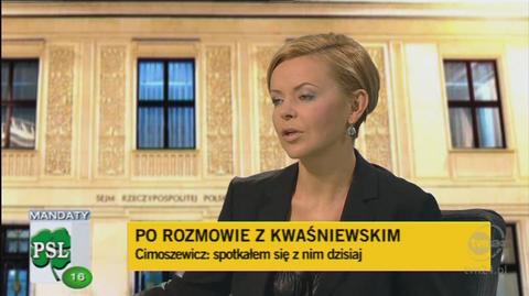 Cimoszewicz do studia przyjechał prosto od Aleksandra Kwaśniewskiego (TVN24)