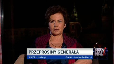 Danuta Wałęsa o deklaracji gen. Wojciecha Jaruzelskiego (TVN24)