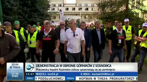 Demonstracja w obronie górników sosnowieckiej kopalni 