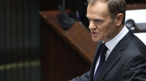 Donald Tusk mówił posłowie PiS wychodzili z sali plenarnej