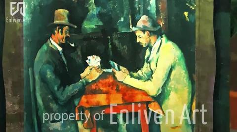 Emocjonująca gra w karty w obrazie Paula Cezanne’a ożywiona przez animatorów