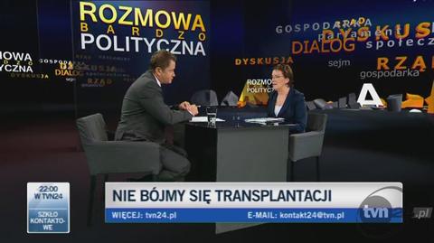 Ewa Kopacz o transplantologii (TVN24)