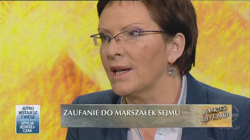 Ewa Kopacz w programie "Piaskiem po oczach" w TVN24