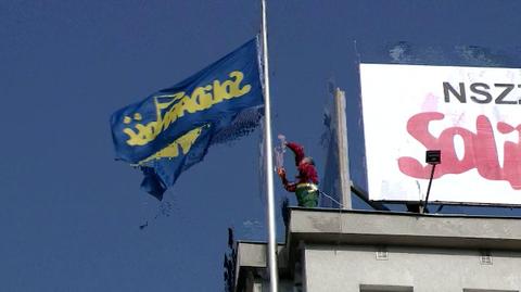 Flaga Solidarności w ukraińskich barwach 
