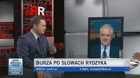Goście "Rozmowy Rymanowskiego" o zamieszaniu wokół o. Tadeusza Rydzyka (TVN24)