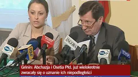Grinin mówił, że decyzja Rosji ws. niepodległości Abchazji i Osetii Płd była jedyną możliwą (TVN24)