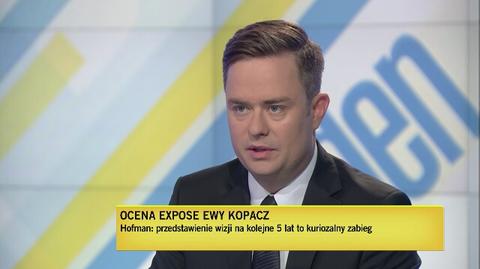 Hofman: Kopacz dwa poziomy niżej, Kaczyński nie będzie brał udziału z debacie 