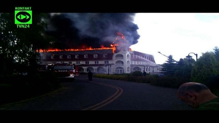 Hotel Baron w Nadarzynie w płomieniach