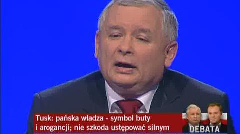 J.Kaczyński pyta o rolę związków zawodowych - Rozmawiać z tymi, którzy nie są z potężnego związku - to władza dialogu - odpowiada D.Tusk