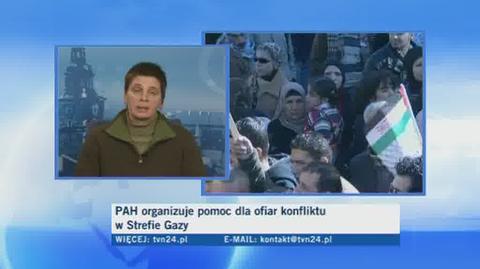 Janina Ochojska o polskiej pomocy dla Strefy Gazy (TVN24)