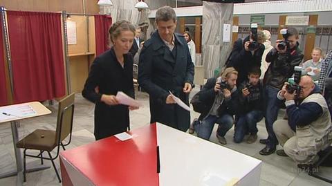 Janusz Palikot głosuje w Warszawie