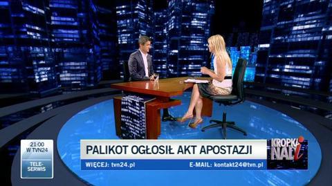 Janusz Palikot opowiada o tym, jak występował z Kościoła (TVN24)