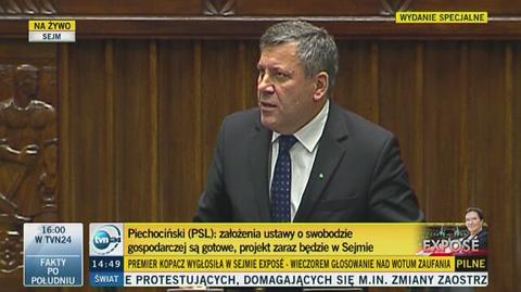 Janusz Piechociński mocno z mównicy