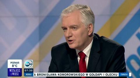 Jarosław Gowin był gościem "Jeden na Jeden" w TVN24