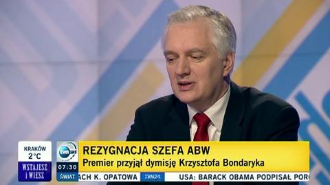 Jarosław Gowin ocenił odejście szefa ABW