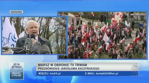 Jarosław Kaczyński o obronie katolików (TVN24)