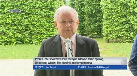 Jarosław Kaczyński o odejściu posła Górskiego (TVN24)