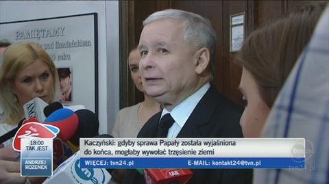 Jarosław Kaczyński o ustaleniach śledczych (TVN24)