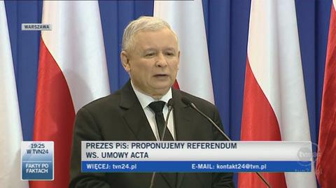 Jarosław Kaczyński o ustawie refundacyjnej (TVN24)