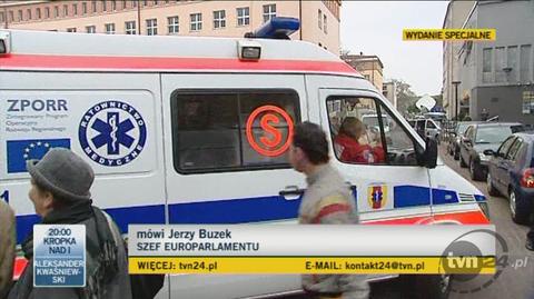 Jerzy Buzek po ataku w biurze PiS (TVN24)