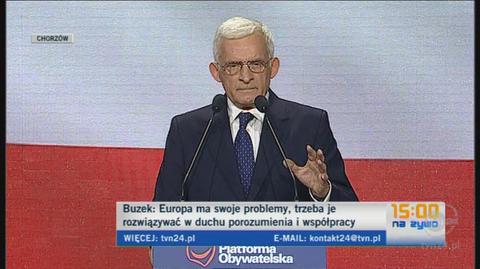 Jerzy Buzek podkreślił potrzebę solidarności europejskiej (TVN24)