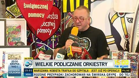 Jerzy Owsiak poinformował o efektach niedzielnej zbiórki