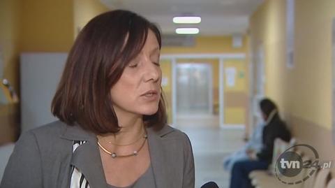 Joanna Woźnicka, rzeczniczka szpitala w Szczecinie (TVN24)