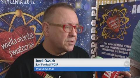 Jurek Owsiak dziękuje za szczodrość (TVN24)
